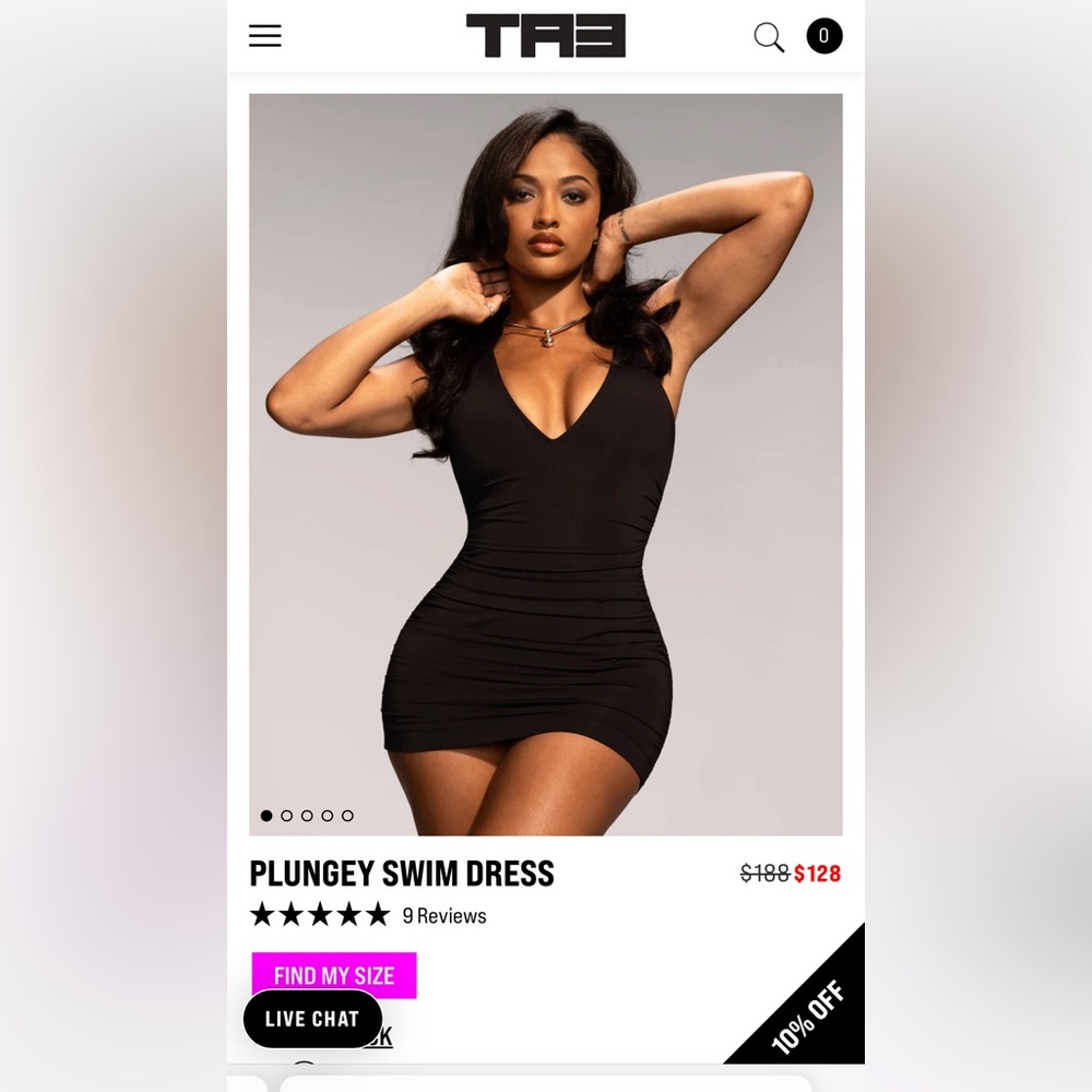 TA3 Plungey swim dress regular/long